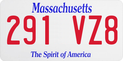 MA license plate 291VZ8