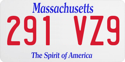 MA license plate 291VZ9