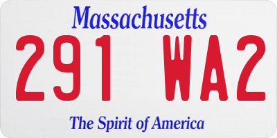 MA license plate 291WA2