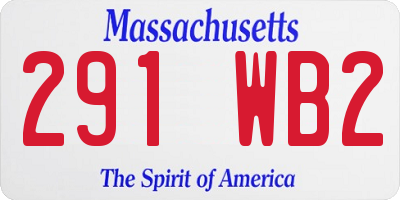MA license plate 291WB2