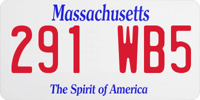 MA license plate 291WB5