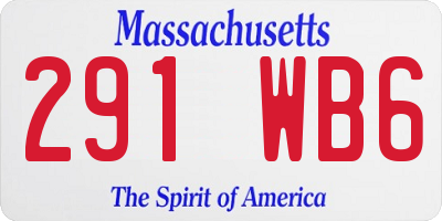 MA license plate 291WB6