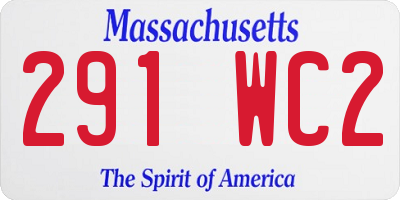 MA license plate 291WC2