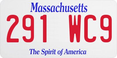 MA license plate 291WC9