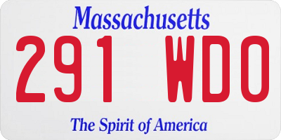 MA license plate 291WD0