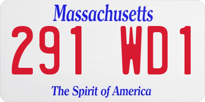 MA license plate 291WD1