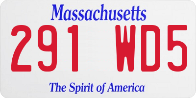 MA license plate 291WD5