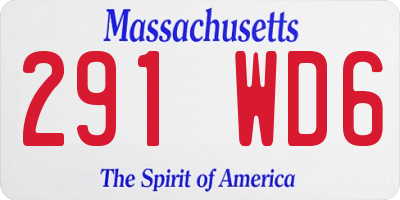 MA license plate 291WD6