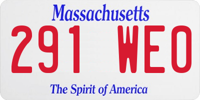 MA license plate 291WE0