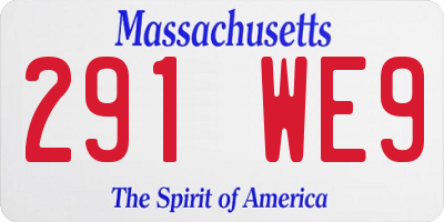 MA license plate 291WE9