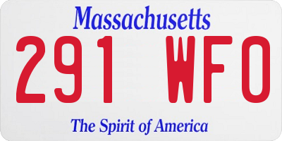 MA license plate 291WF0