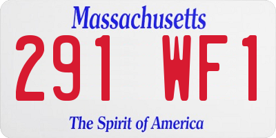 MA license plate 291WF1