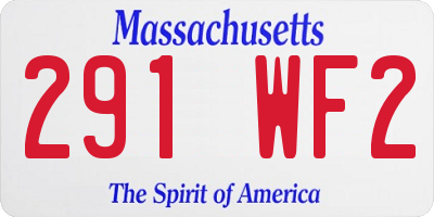 MA license plate 291WF2