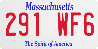 MA license plate 291WF6
