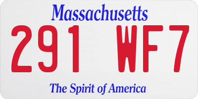 MA license plate 291WF7