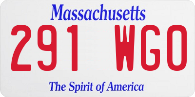 MA license plate 291WG0