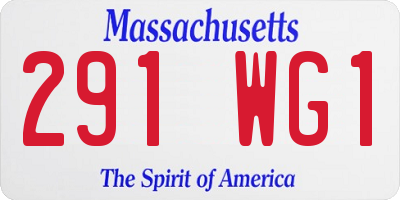 MA license plate 291WG1
