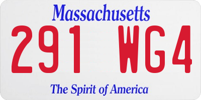 MA license plate 291WG4