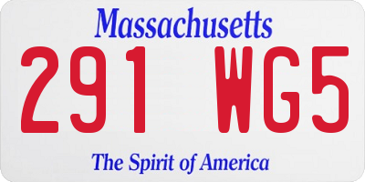 MA license plate 291WG5