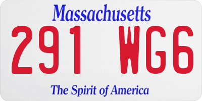 MA license plate 291WG6