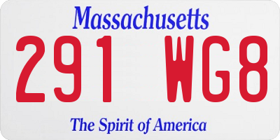 MA license plate 291WG8