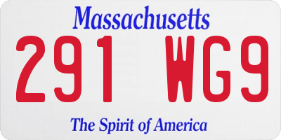 MA license plate 291WG9