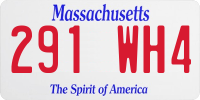 MA license plate 291WH4