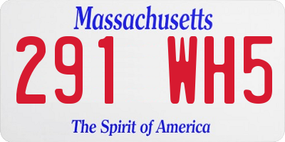 MA license plate 291WH5