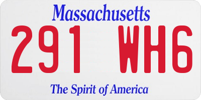 MA license plate 291WH6