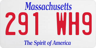 MA license plate 291WH9