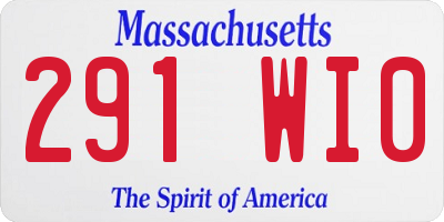MA license plate 291WI0