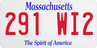 MA license plate 291WI2