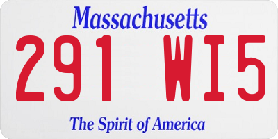 MA license plate 291WI5
