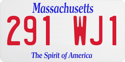 MA license plate 291WJ1