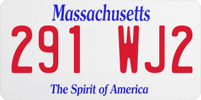 MA license plate 291WJ2