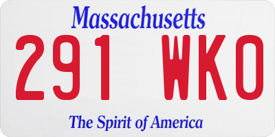 MA license plate 291WK0