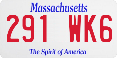 MA license plate 291WK6