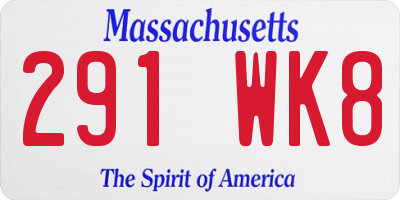 MA license plate 291WK8
