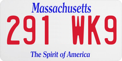 MA license plate 291WK9