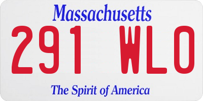 MA license plate 291WL0