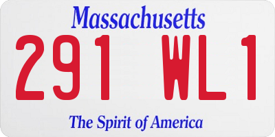 MA license plate 291WL1