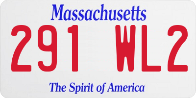 MA license plate 291WL2