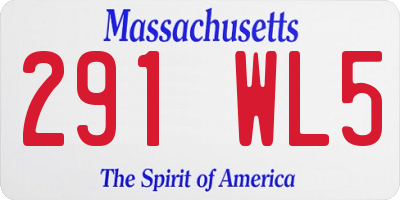 MA license plate 291WL5