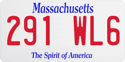 MA license plate 291WL6