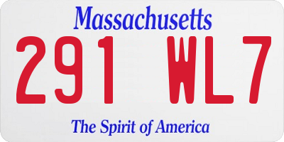 MA license plate 291WL7