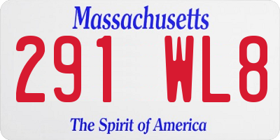 MA license plate 291WL8