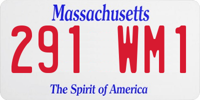 MA license plate 291WM1