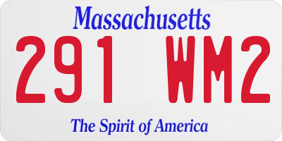 MA license plate 291WM2