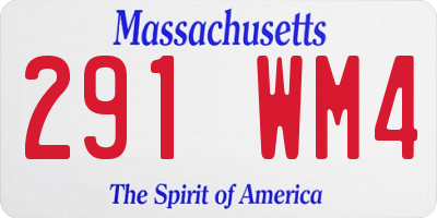 MA license plate 291WM4