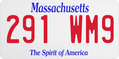 MA license plate 291WM9